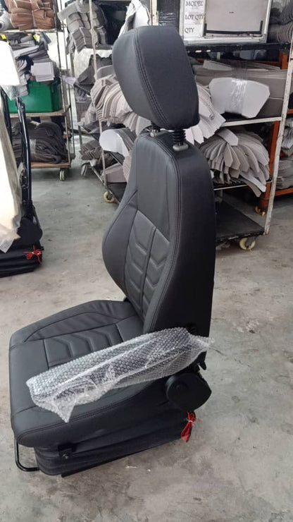 Alpha Customs Leather Civilian style Seats with Suspension Seat Bases - Fits Military and Civilian Variants.